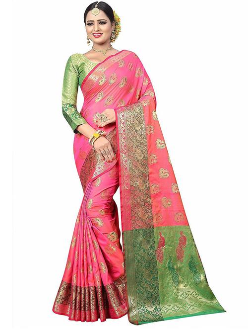 ethnic motif venkatagiri saree with blouse - 19663772 - Very Small Image - 1