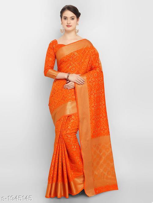 printed woven saree with blouse - 19663784 - Very Small Image - 1