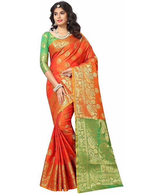 ethnic motif venkatagiri saree with blouse - 19663785 - Very Small Image - 1