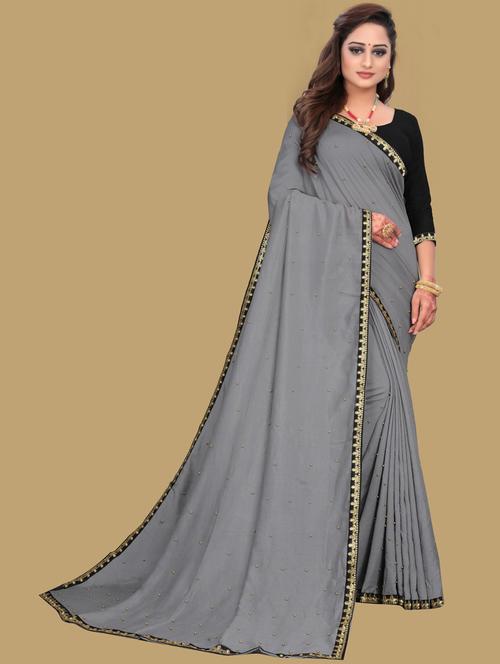 zari lace woven saree with blouse - 19663970 - Very Small Image - 1