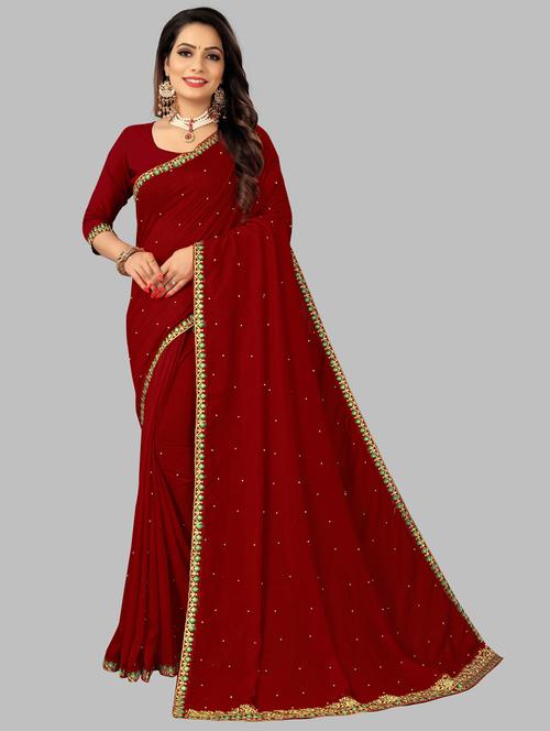 zari lace woven saree with blouse - 19664012 - Very Small Image - 1