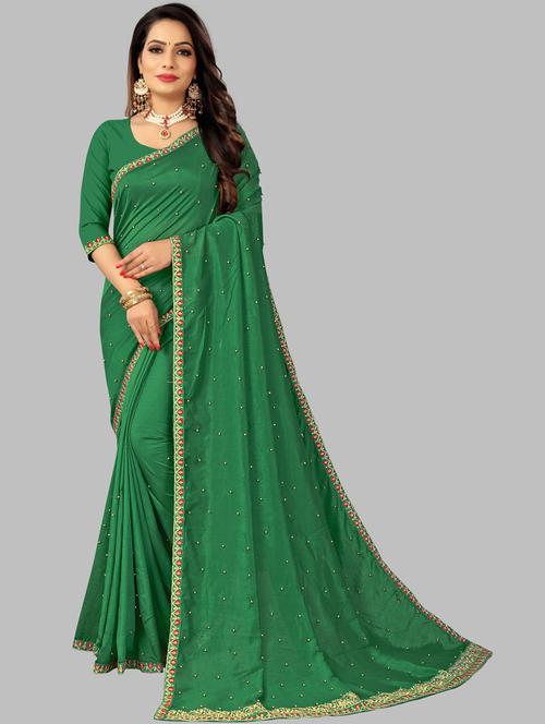 zari lace woven saree with blouse - 19664013 - Very Small Image - 1