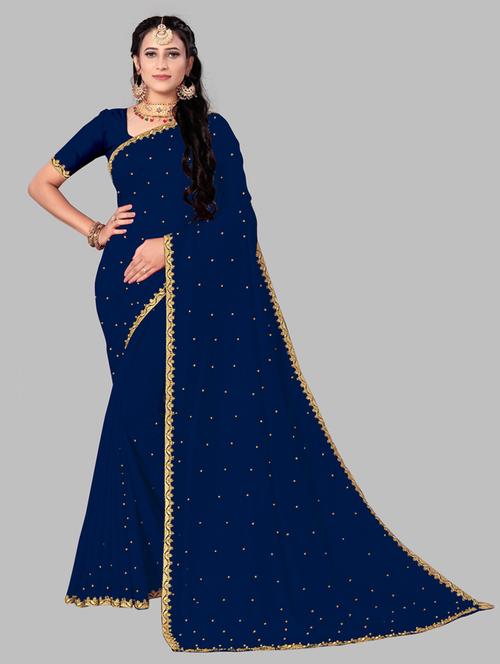 zari lace woven saree - 19664019 - Very Small Image - 1