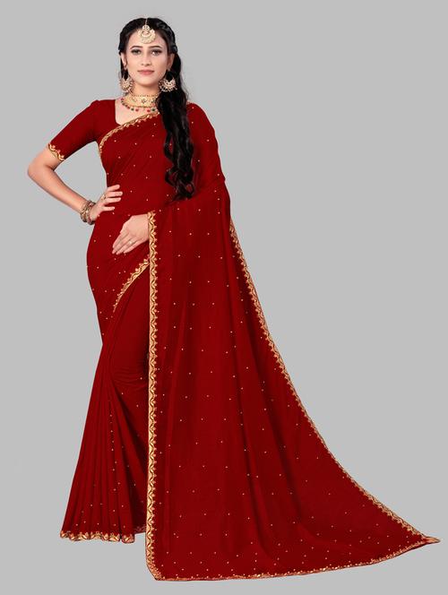 zari lace woven saree with blouse - 19664023 - Very Small Image - 1