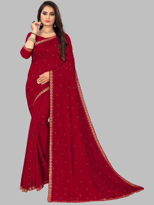 zari woven saree with blouse - 19664067 - Very Small Image - 1