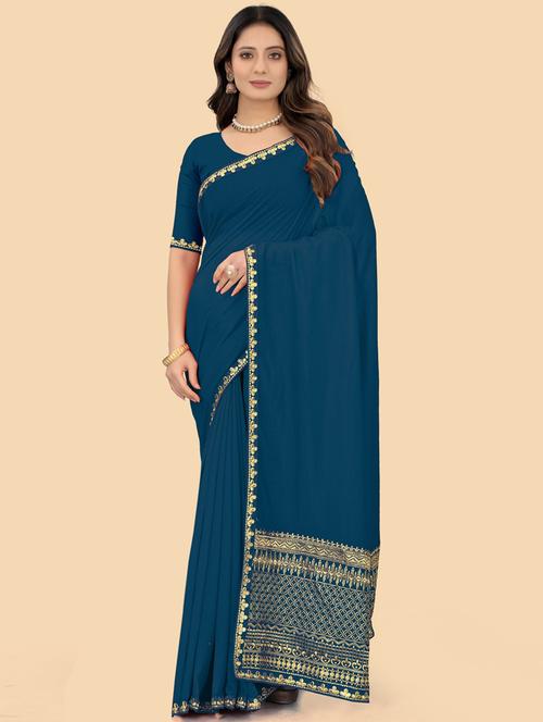 zari woven saree with blouse - 19664080 - Very Small Image - 1