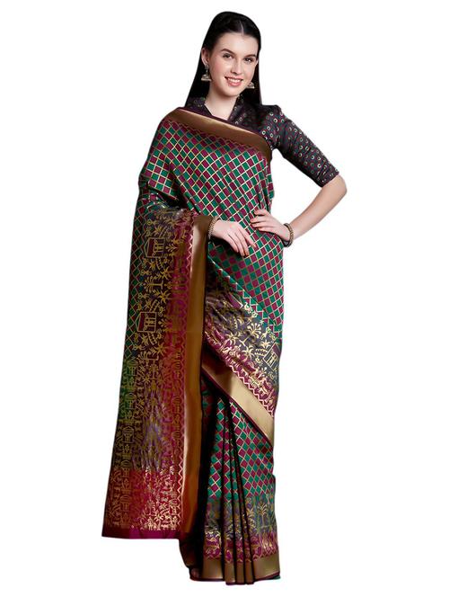 woven banarasi saree - 19664178 - Very Small Image - 1