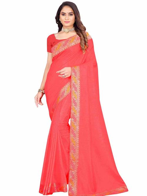 women's bordered pink colored saree - 19664337 - Very Small Image - 1