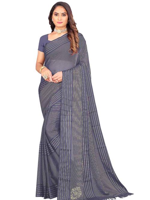 stripes printed saree with blouse - 19664344 - Very Small Image - 1