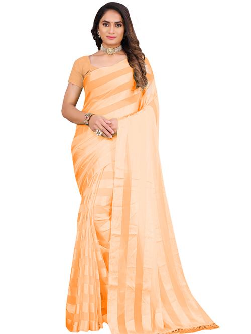 peach self design woven saree with blouse - 19664353 - Very Small Image - 1