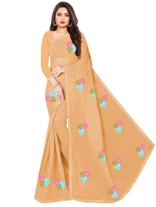 women's embroidered saree with blouse - 19664483 - Very Small Image - 1
