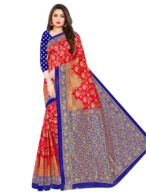 self design printed saree with blouse - 19664618 - Very Small Image - 1