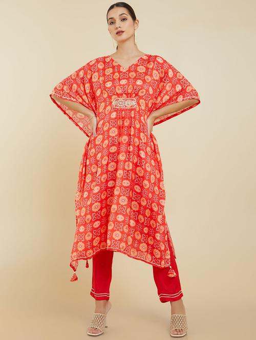 v-neck kaftan set - 19665167 - Very Small Image - 1