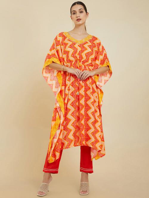 v-neck kaftan set - 19665168 - Very Small Image - 1