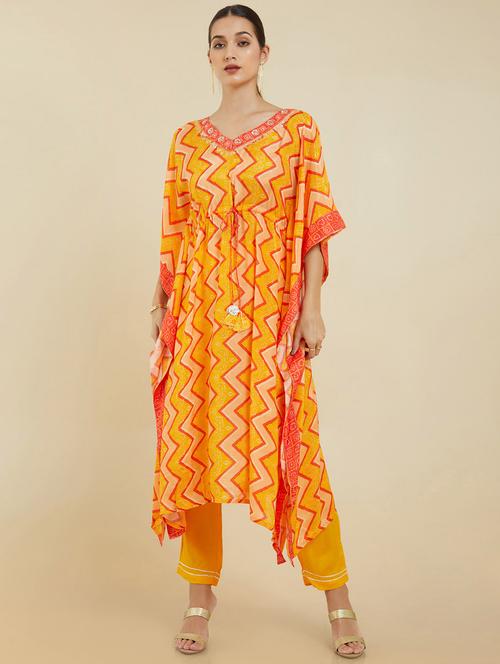 v-neck kaftan set - 19665169 - Very Small Image - 1