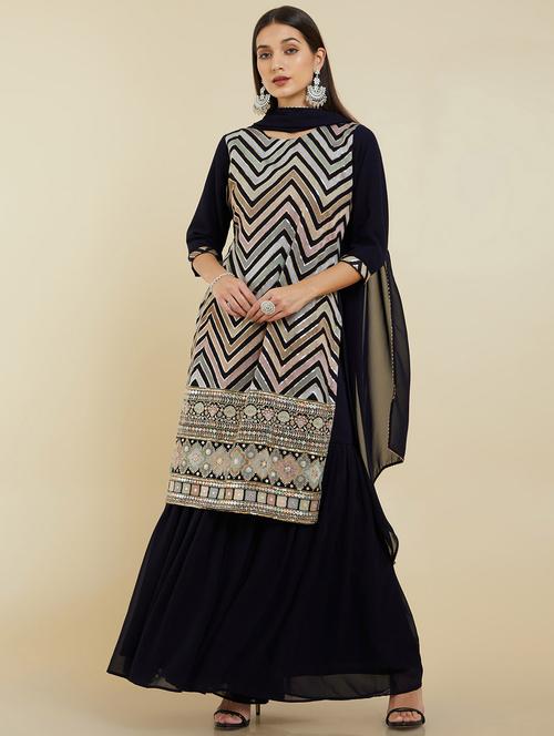 round neck suit set - 19665178 - Very Small Image - 1