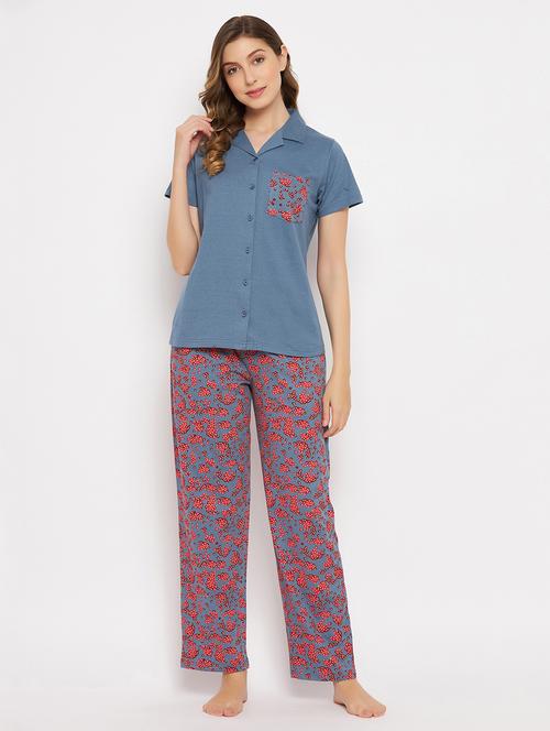 printed pyjama set nightwear set - 19665199 - Very Small Image - 1