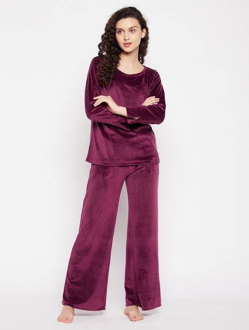 solid pyjama set nightwear set - 19665244 - Very Small Image - 1