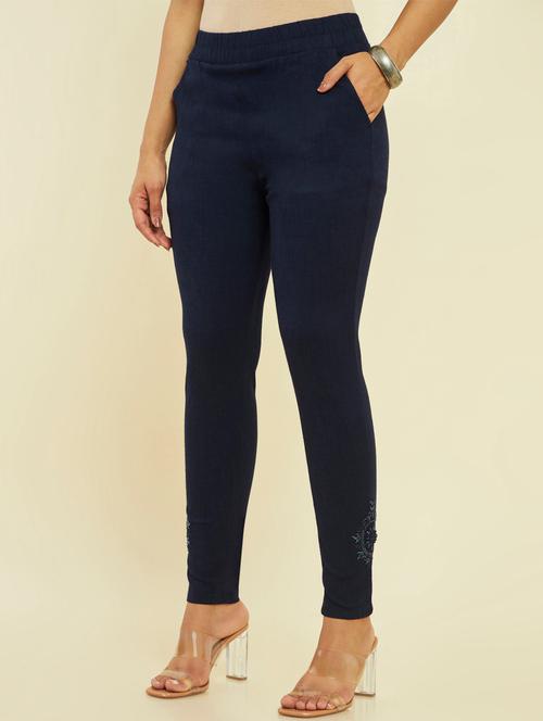 navy blue cotton leggings - 19665333 - Very Small Image - 1