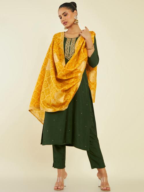 embroidered suit set with dupatta - 19665524 - Very Small Image - 1