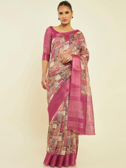 women's self design multi colored saree - 19665572 - Very Small Image - 1