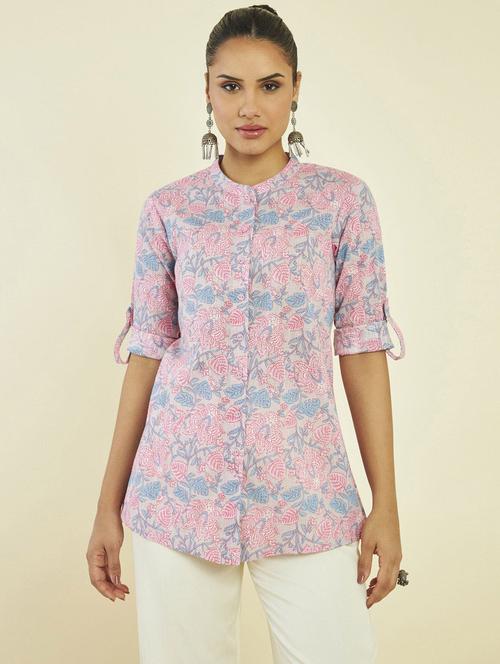 pink printed regular tunic - 19665698 - Very Small Image - 1