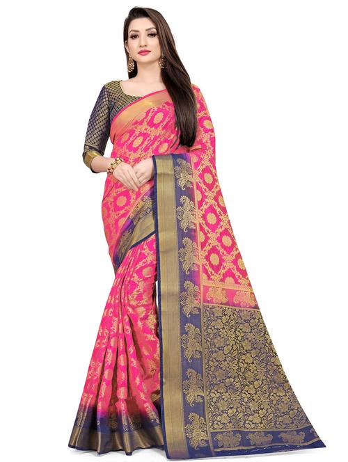 self designed woven saree with blouse - 19666564 - Very Small Image - 1