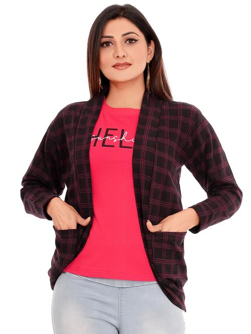 checkered print regular shrug - 19666825 - Very Small Image - 1