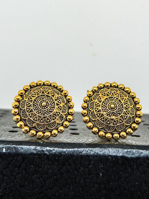 brown brass studs earring - 19666918 - Very Small Image - 1