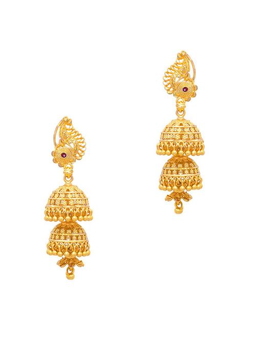 gold brass studs earring - 19667079 - Very Small Image - 1