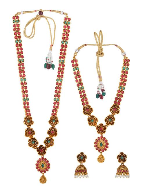 matushri art indian traditional necklace with earrings - 19668868 - Very Small Image - 1