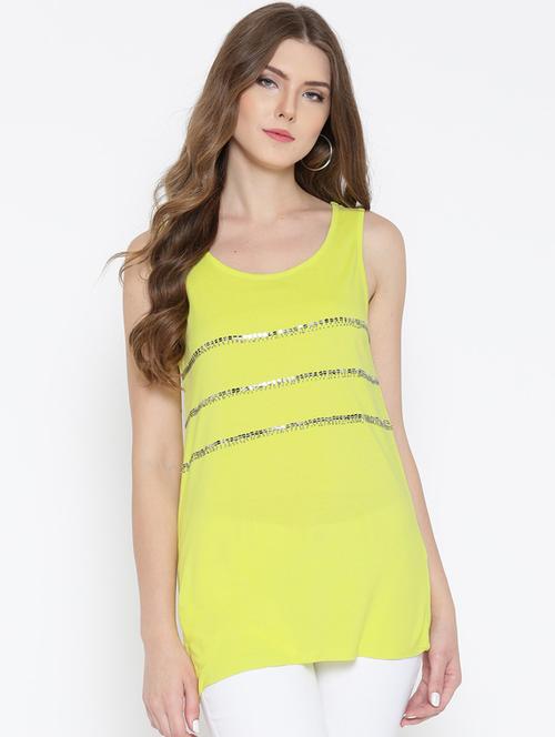 women scoop neck embellished top - 19669026 - Very Small Image - 1