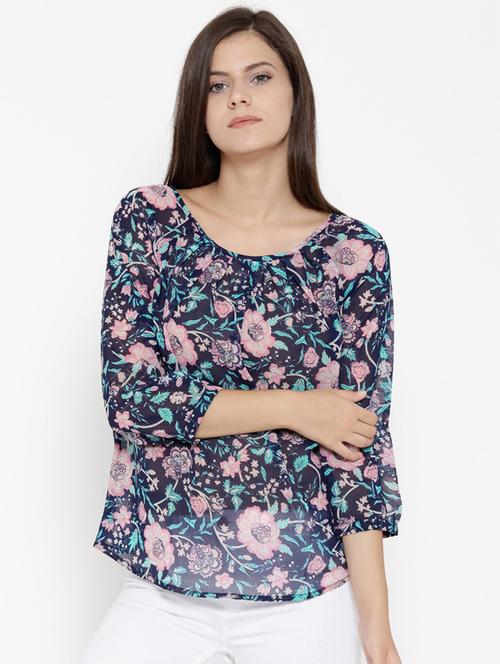 women boat neck printed top set - 19669039 - Very Small Image - 1