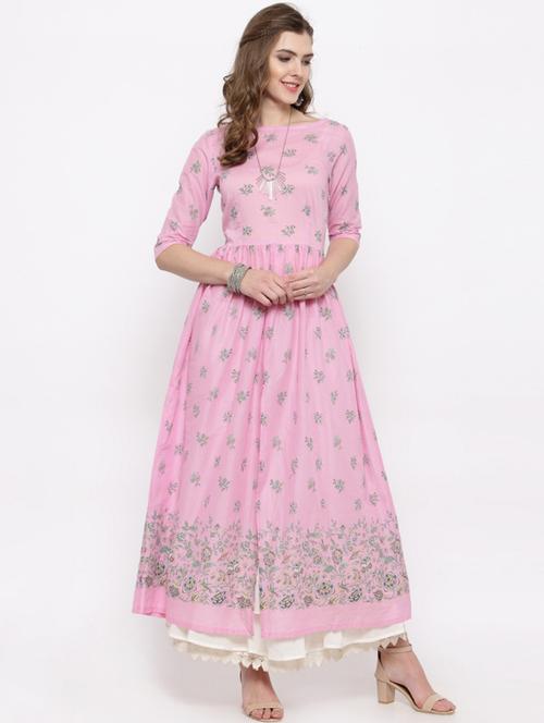women boat neck printed kurta palazzo set - 19670291 - Very Small Image - 1
