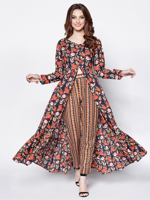 women sweet heart neck printed kurta pant set - 19670373 - Very Small Image - 1