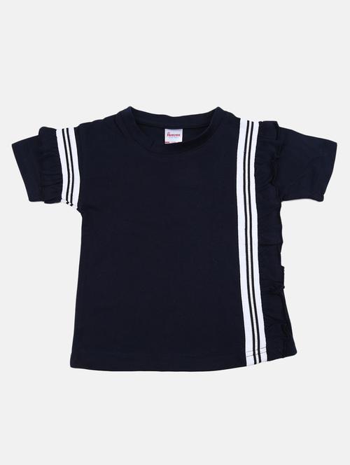 girls round neck striped t-shirt - 19670580 - Very Small Image - 1