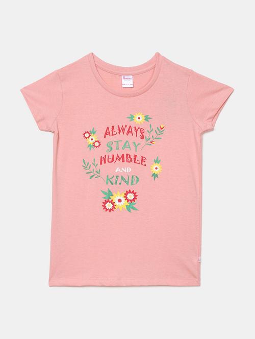 girls round neck front print t-shirt - 19670601 - Very Small Image - 1