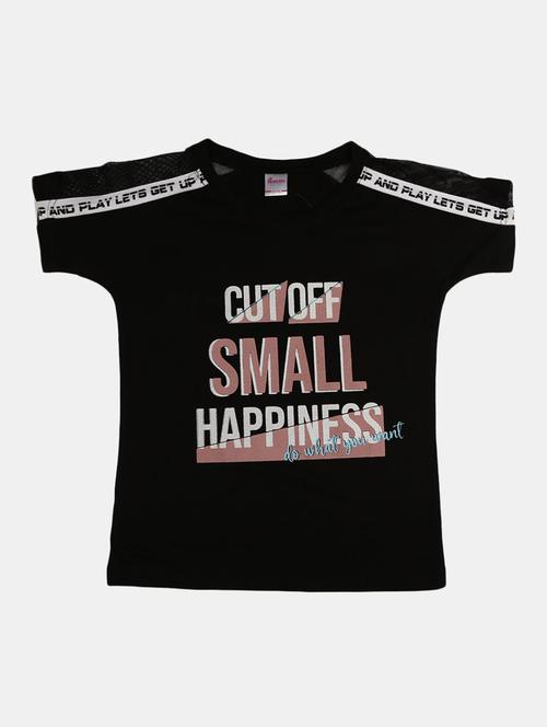 girls round neck front print t-shirt - 19670616 - Very Small Image - 1