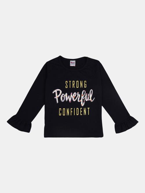 girls round neck front print t-shirt - 19670619 - Very Small Image - 1