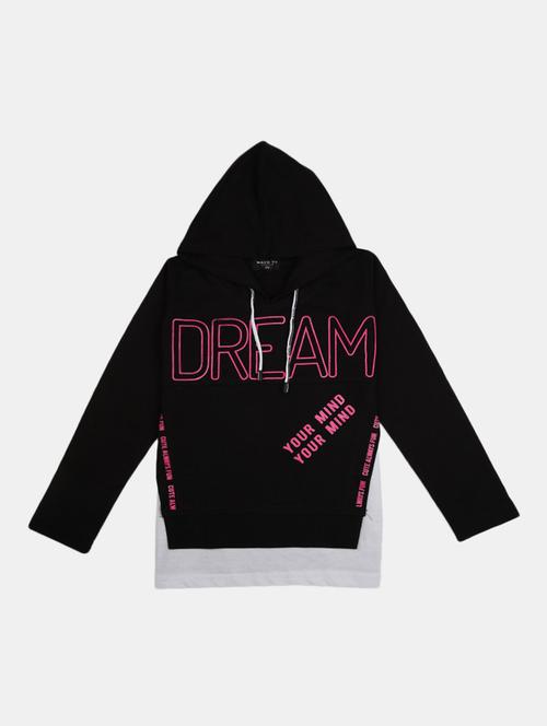 girls hooded front print sweatshirt - 19670646 - Very Small Image - 1