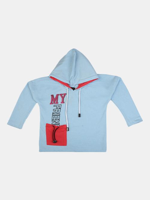 girls hooded front print t-shirt - 19670650 - Very Small Image - 1
