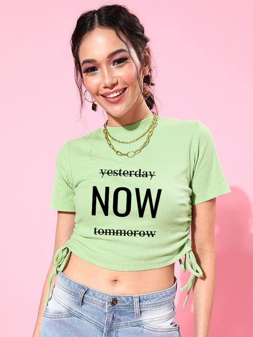 women's crop crew neck top - 19671069 - Very Small Image - 1