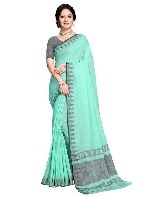 light green self design woven saree with blouse - 19671667 - Very Small Image - 1