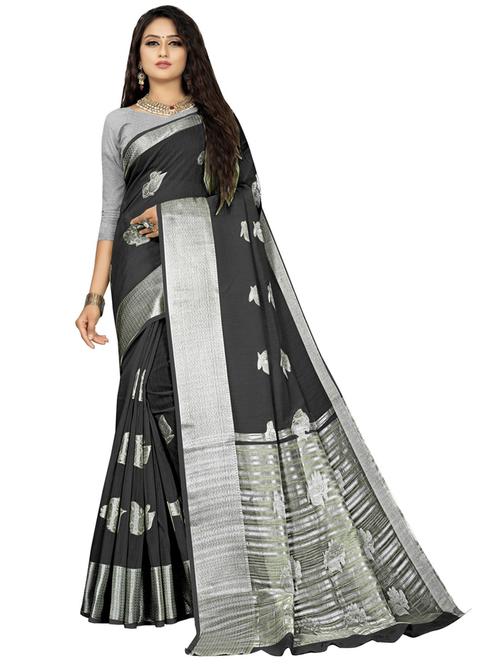 self design banarasi saree with blouse - 19671884 - Very Small Image - 1