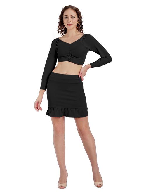 black solid top and skirt co-ord set - 19672058 - Very Small Image - 1