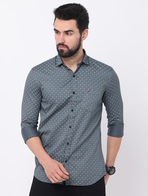 mens geometric casual shirt - 19672263 - Very Small Image - 1