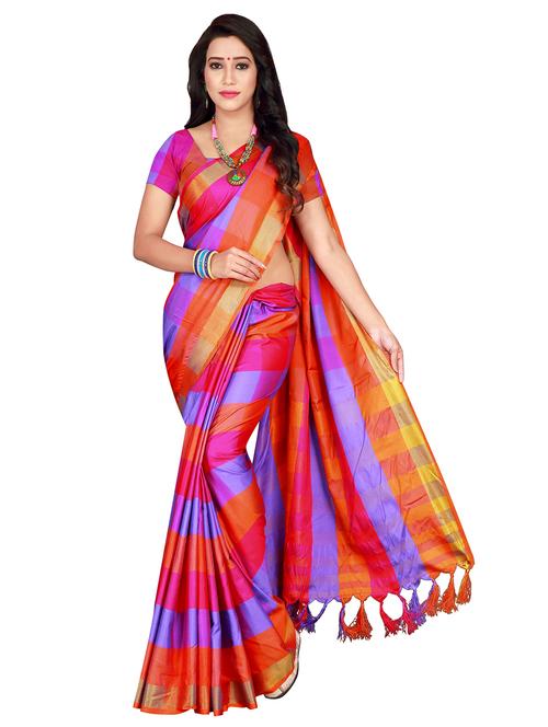 check chettinad saree with blouse - 19672419 - Very Small Image - 1