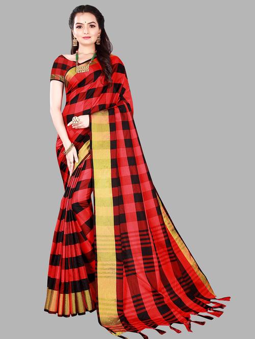 check chettinad saree with blouse - 19672463 - Very Small Image - 1