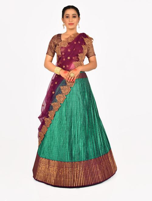 self design flared lehenga - 19678973 - Very Small Image - 1