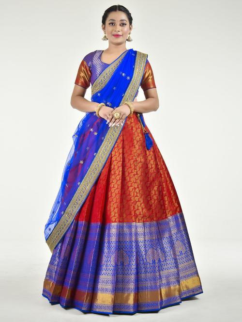 self designed woven pleated lehenga choli with dupatta - 19678998 - Very Small Image - 1